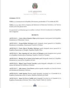  Abinader nombra a Dionicio de los Santos de los Santos como nuevo cónsul en Anse-à-Pitre, Haití