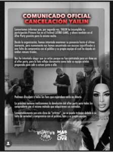 Yailin La Más Viral vuelve a incumplir: organizadores del Festival Latino Gang anuncian reembolso tras cancelación del After Party