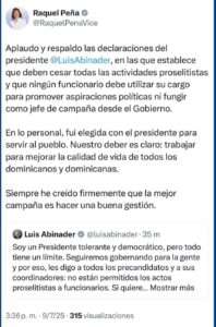 Raquel Peña respalda llamado del presidente Abinader sobre funcionarios con aspiraciones políticas