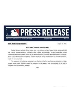 Víctor Robles recibe suspensión de 10 juegos tras incidente en ligas menores