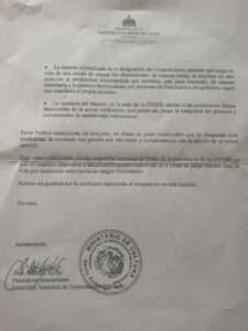 Carta de renuncia