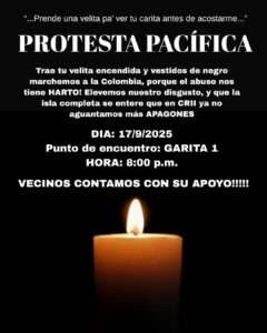 Convocan marcha pacífica por constantes apagones en la avenida República de Colombia.