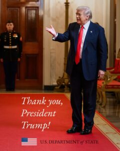 Marco Rubio y Departamento de Estado destacan liderazgo de Trump en Día de Acción de Gracias