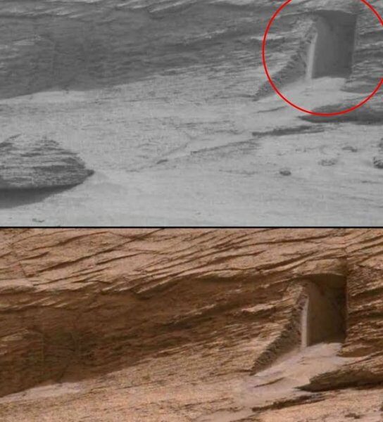 ¡Insólito! Captan una misteriosa ‘puerta’ en una pared de roca en Marte