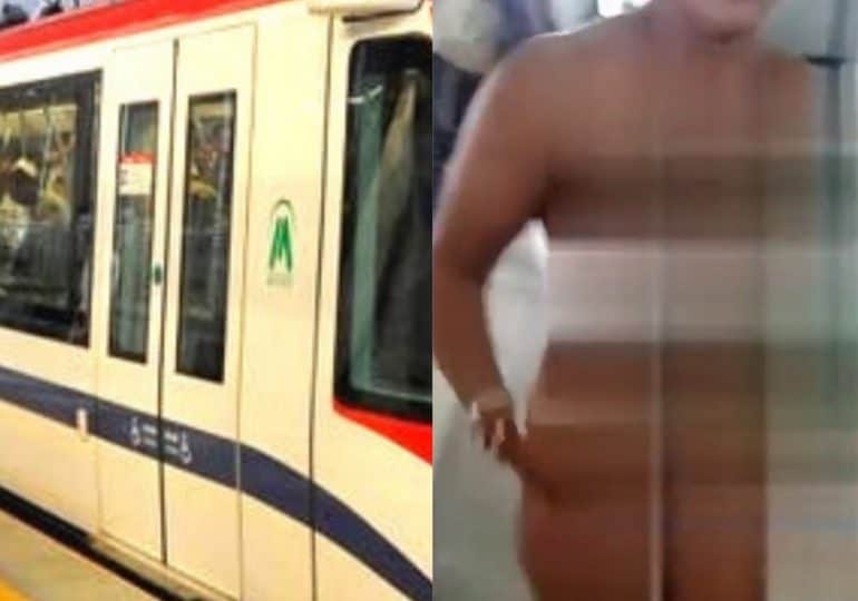 Mujer se desnuda en Metro de Santo Domingo