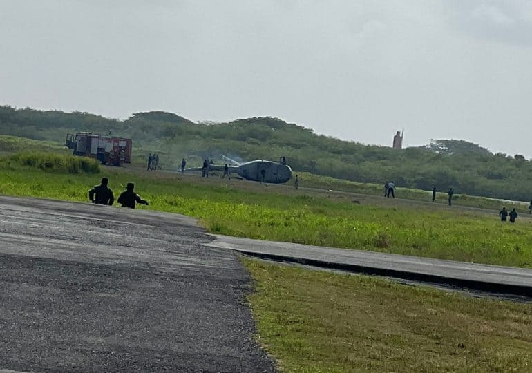 Pilotos del helicóptero accidentado en la base aérea San Isidro “Fuera de peligro y sin lesiones”