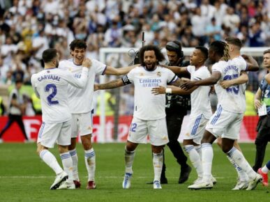 Jugadores del Real Madrid celebrando
