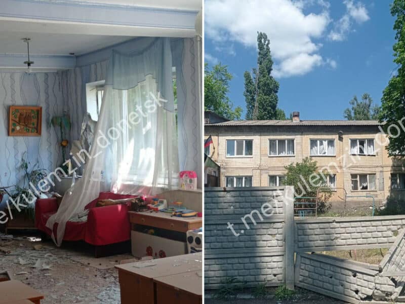 Al menos tres heridos y un jardín de infancia destruido tras un bombardeo ucraniano contra el centro de Donetsk