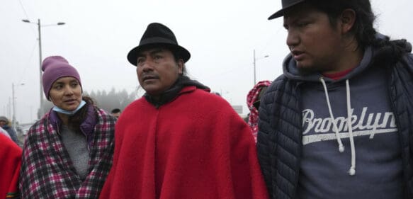 Jueza deja en libertad condicional a Leónidas Iza, el líder del movimiento indígena que paraliza Ecuador