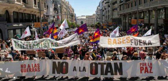 Miles protestan contra cumbre de la OTAN en Madrid