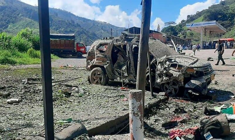 Al menos 2 muertos y 2 heridos en atentado con explosivos contra puesto de control en Colombia