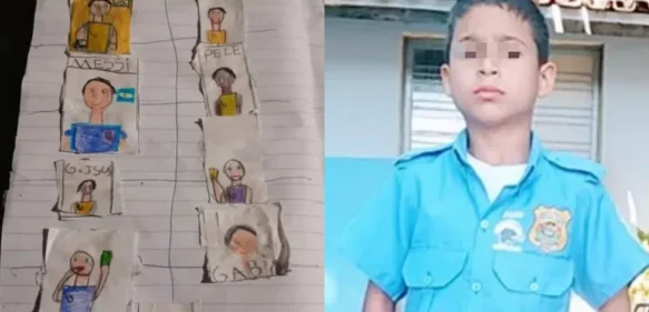 Niño de 8 años dibuja su propio álbum del Mundial porque sus padres no tienen dinero