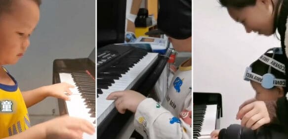 Niño autista de 4 años capaz de tocar el piano con los ojos vendados
