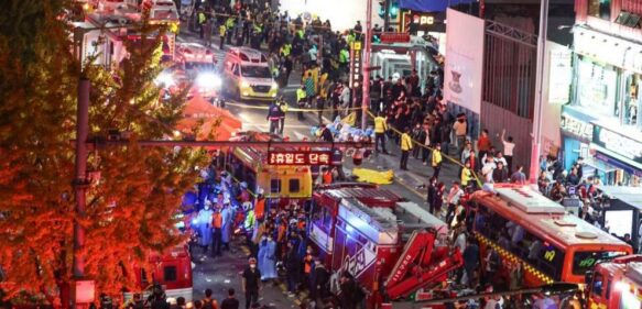 Declaran luto nacional en Corea del Sur por los fallecidos en una estampida en Seúl