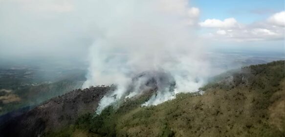 Tras 4 días más de 80 personas aún tratan de sofocar incendio que se expande rápidamente en montaña de Dajabón