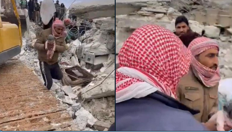 Mujer dio a luz entre los escombros tras el terremoto en Siria