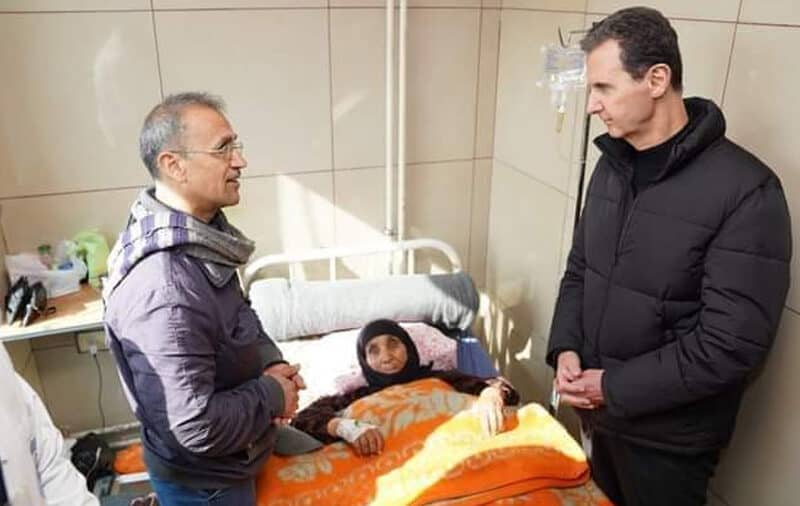 Presidente de Siria acude a zonas afectadas por los terremotos