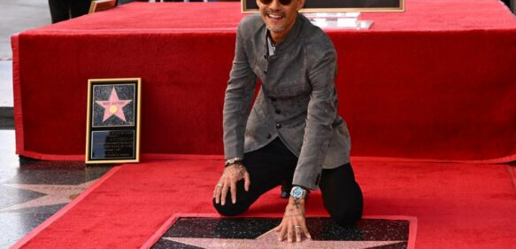 Marc Anthony recibe estrella en el paseo de la fama de Hollywood