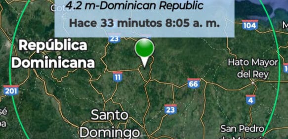 Se registra sismo de magnitud 4.2 en Monte Plata
