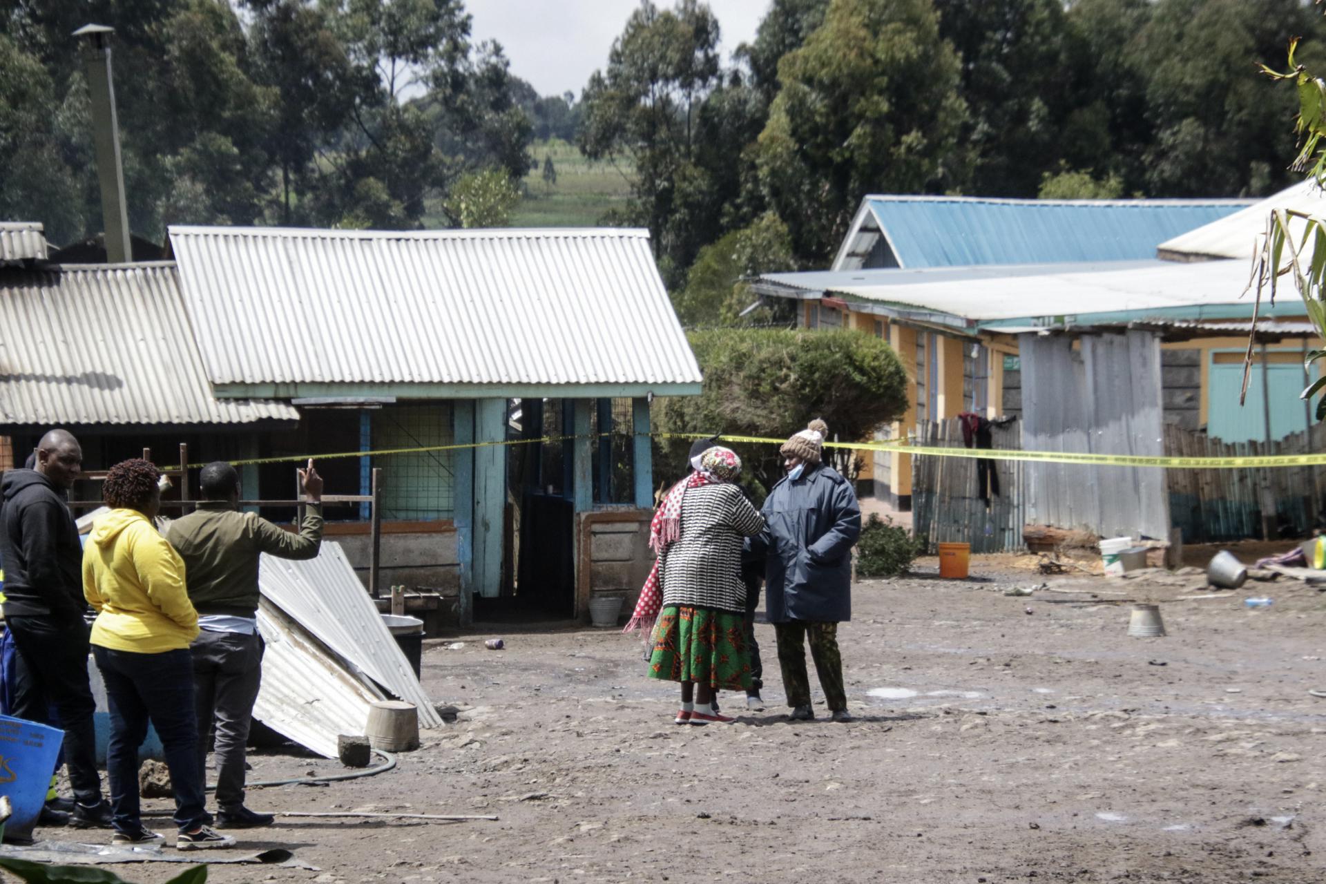 La escuela tras el incendio en Kenia.