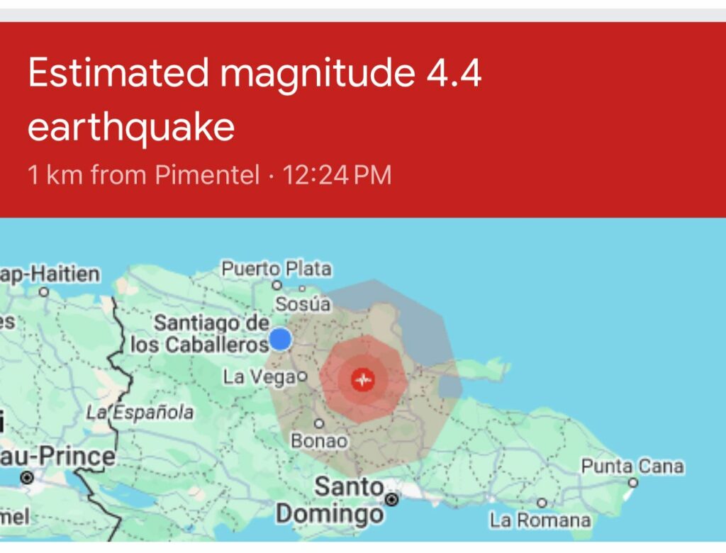 Se siente temblor de tierra de 4.4 en gran parte de RD