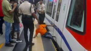 Usuario del Metro de Santo Domingo resulta lesionado al caer entre el andén y la vía férrea