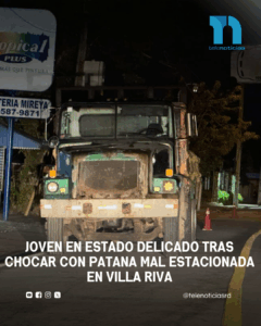 Joven en estado delicado tras chocar con patana mal estacionada en Villa Riva