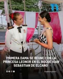 Primera dama se reune con la princesa Leonor en el buque Juan Sebastian de ELcano