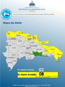 Ocho provincias en alerta amarilla por efectos indirectos huracán Erin