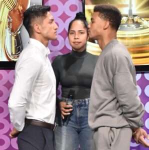 Cara a cara y cruce de palabras rumbo a las peleas de este viernes en el Pabellón de Karate