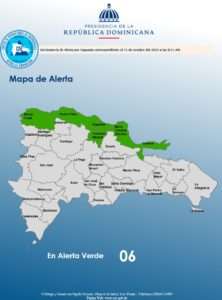 Seis provincias en alerta verde por vaguada